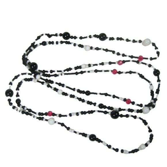 Asymmetrical Necklace Plastic Beaded 54 inch Strand Jewelry Fashion NO CLASP - Picture 6 of 6